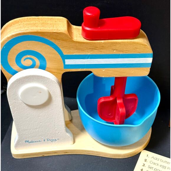 Melissa & Doug Wooden Make-a-Cake Mixer & chocolate chip cookie mix sets - Picture 7 of 9